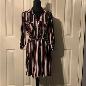 Multi Color Striped Casual Urban Girl Dress